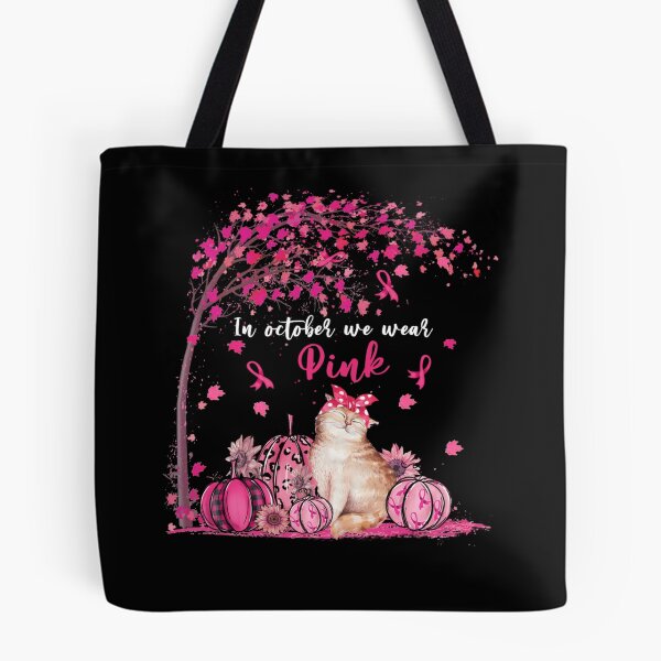 Item preview, In October We Wear Pink Pumpkin Cat Breast Cancer Awareness designed and sold by KimberlyOppen.