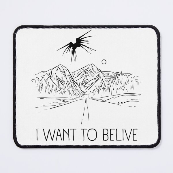 Item preview, I Want to Belive - Shadow Ship Over a Road - White - Sci-Fi designed and sold by Fenay Designs.