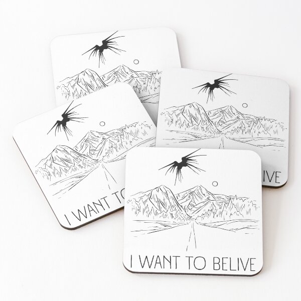 Item preview, I Want to Belive - Shadow Ship Over a Road - White - Sci-Fi designed and sold by Fenay Designs.