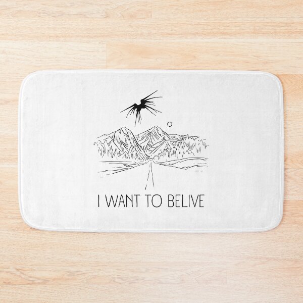 Item preview, I Want to Belive - Shadow Ship Over a Road - White - Sci-Fi designed and sold by Fenay Designs.