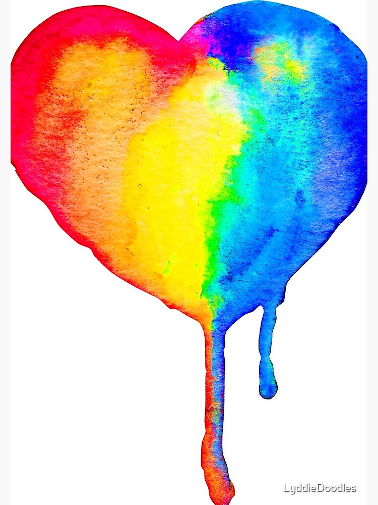 "Dripping Paint Rainbow Heart" Spiral Notebook by LyddieDoodles Redbubble