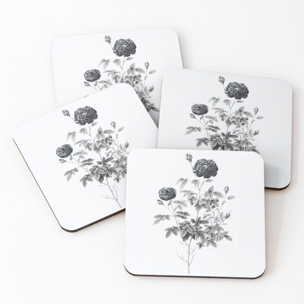 Item preview, Burgundy Cabbage Rose Flower, Alternative Illustration - Grey and White Rose designed and sold by DaphneKstudio .