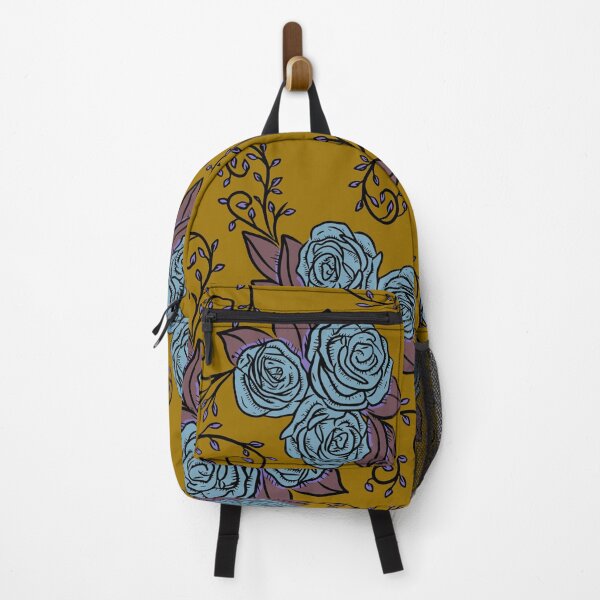 Item preview, Vintage Blue Rose Floral Pattern On Brown designed and sold by GraphicsClub.