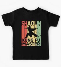 Shaolin Kung Fu Master Vintage Retro Kinder T-Shirt