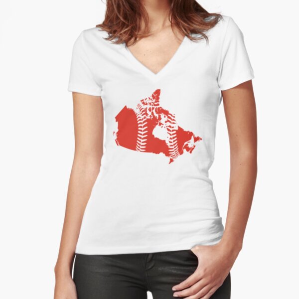 Canada Baseball Fitted V-Neck T-Shirt