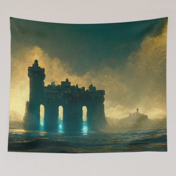 Item preview, Remains Of A Castle In The Water designed and sold by FantasyAI.