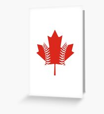 Maple Leaf Baseball Greeting Card