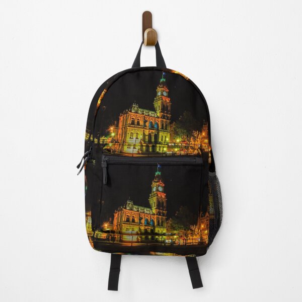 Item preview, Old Bendigo Town Hall and Shamrock Hotel at Night designed and sold by Steven Jodoin.