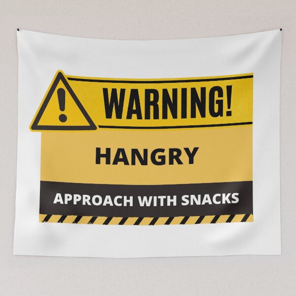 Item preview, Human Warning Label Hangry designed and sold by mschubbybunny.