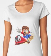Super Mario Odyssey Cap Throw Women's Premium T-Shirt