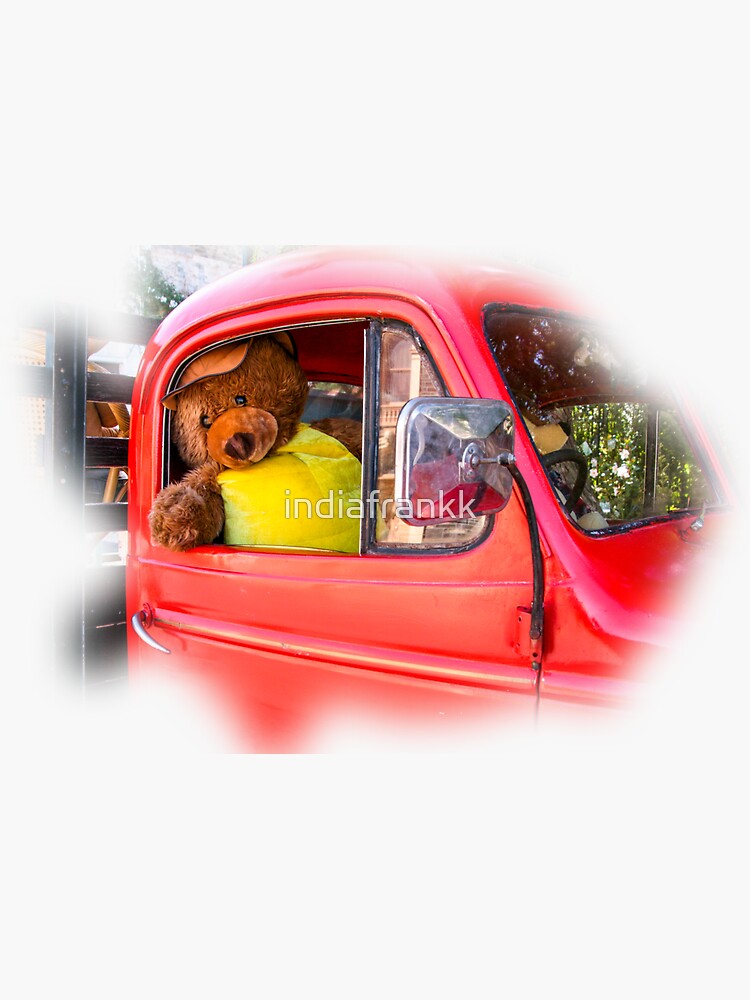 "Teddy bear truck driver" Sticker for Sale by indiafrankk Redbubble