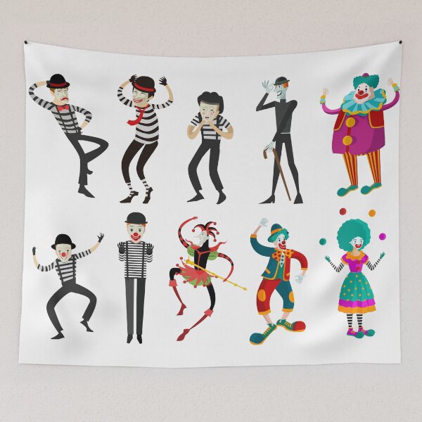 Item preview, clowns mimes and harlequin designed and sold by matintheworld ( delcarmat ).