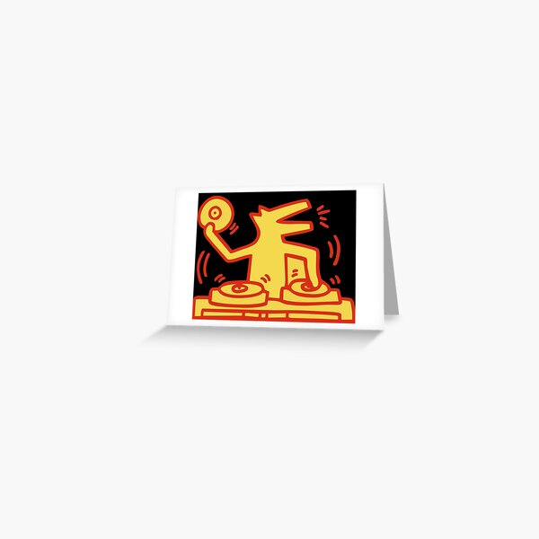Item preview, DJ DOG HARING MUSIC KIETH POP ART GOLD designed and sold by SuneeKeiko.