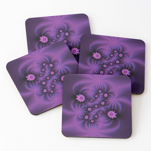 Item preview, Purple Fractal with Pink Flowers designed and sold by Gingezel.