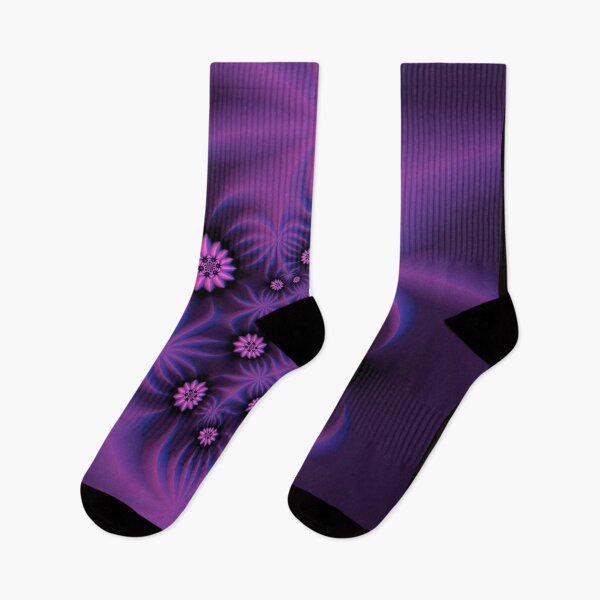 Item preview, Purple Fractal with Pink Flowers designed and sold by Gingezel.