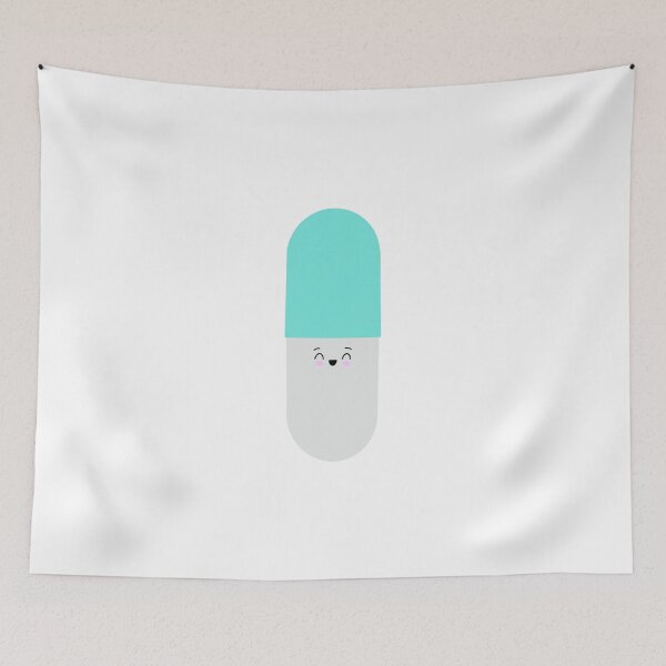 Item preview, Happy Pill - Blue designed and sold by hakunamatata72.