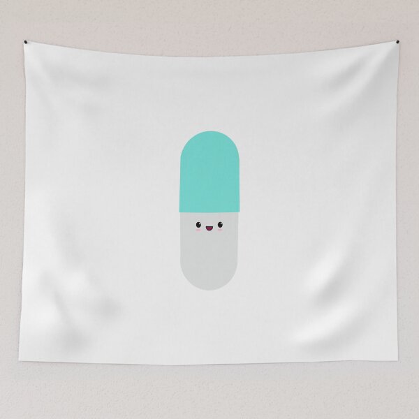 Item preview, Happy Pill - Blue designed and sold by hakunamatata72.