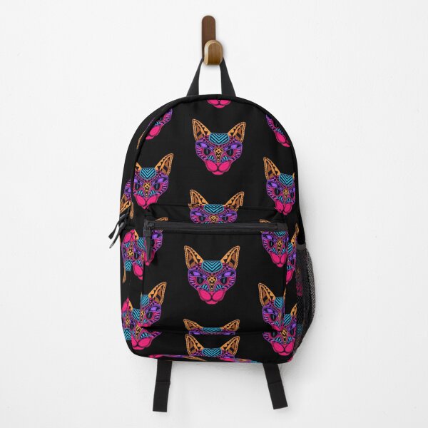 Item preview, Amazingly Beautiful Multicolor Cat Face Black Background designed and sold by CreativeCranium.