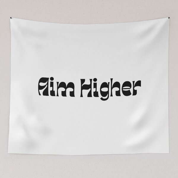 Item preview, Aim Higher. Retro Typography Motivational and Inspirational Quote designed and sold by That Cheeky Tee.