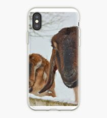 Goats in the snow iPhone Case