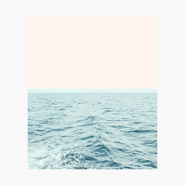 Sea Breeze, Minimal Nature Ocean Photography, Scenic Landscape Pastel Luxe Photographic Print