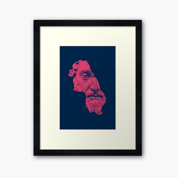 MARCUS AURELIUS ANTONINUS AUGUSTUS / prussian blue / vivid red Framed Art Print