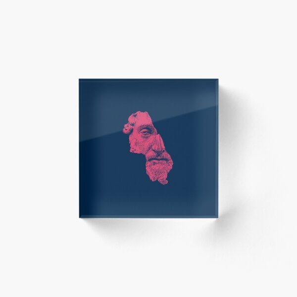 MARCUS AURELIUS ANTONINUS AUGUSTUS / prussian blue / vivid red Acrylic Block