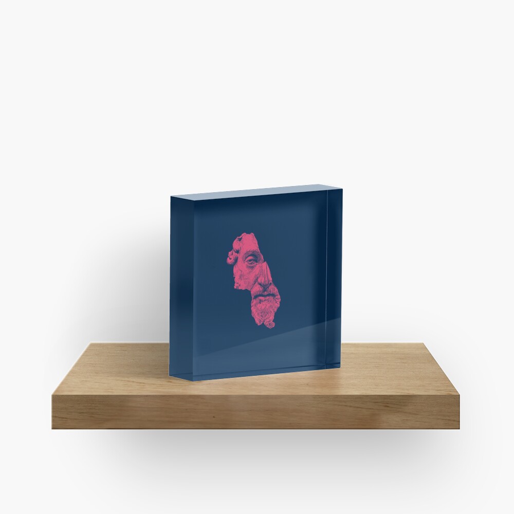 MARCUS AURELIUS ANTONINUS AUGUSTUS / prussian blue / vivid red Acrylic Block