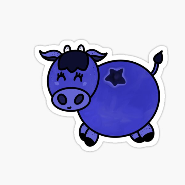 Miracle Valentine on X: Cute Blueberry Milk Cow Please check my merch  store to see more cute artworks of mine * Redbubble:   * Teepublic:  #redbubble  #teepublic #fineartamerica #cow #milkcow #cutecow #