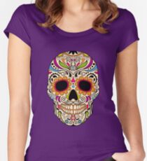 Mexican color skull Women's Fitted Scoop T-Shirt
