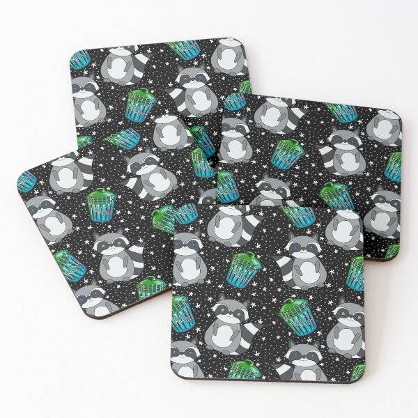 Item preview, Heller trash raccoon repeating print designed and sold by spottedhound.