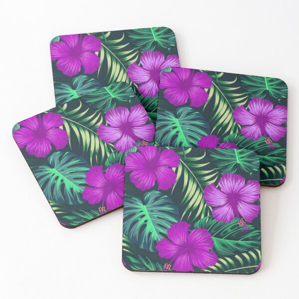 Item preview, Purple night summer jungle  flowers pattern designed and sold by SKMAXX.