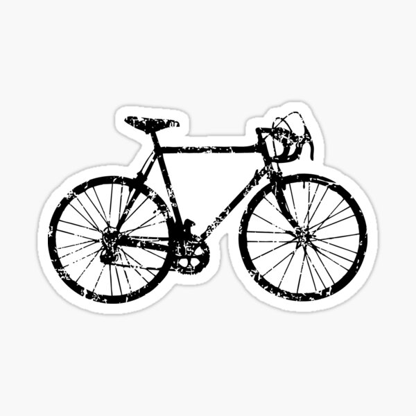 Rennrad (Vintage Schwarz) Fahrrad Sticker