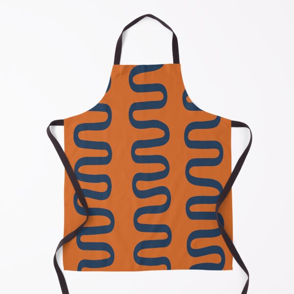Item preview, Abstract Shapes 267 in Navy Blue and Orange (Snake Pattern Abstraction) designed and sold by nineFlorals.
