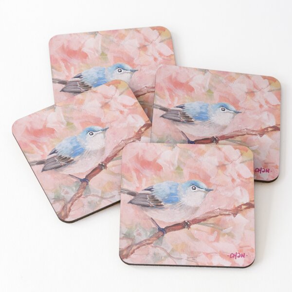 Item preview, Springtime, bird and sakura gouache painting  designed and sold by Almondtree.