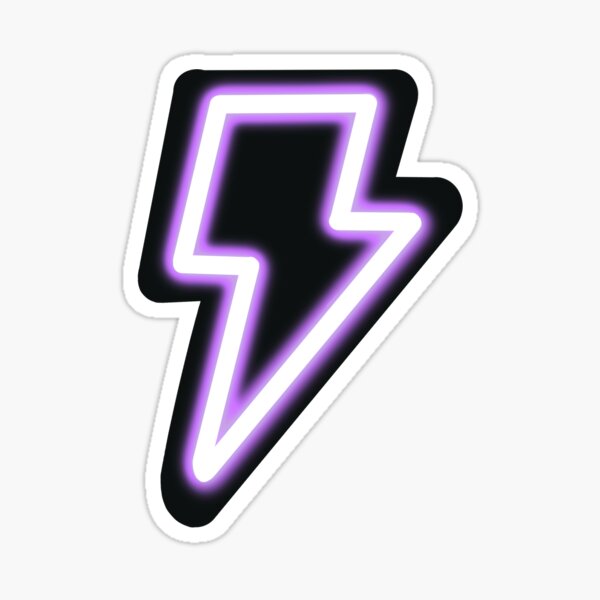 Neon Purple Lightning Bolt  Sticker for Sale by CalliesArt
