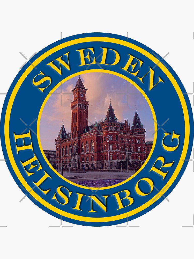 "Sweden City Hall Passport Stamps Collection" Sticker for