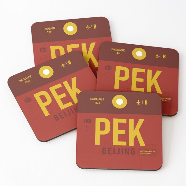 Item preview, Beijing PEK - Etiqueta de equipaje del aeropuerto de Beijing Cojín designed and sold by Cockpitstore.