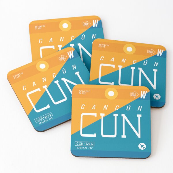 Item preview, Cancún CUN - Etiqueta de Equipaje Aeropuerto Cancún Cojín designed and sold by Cockpitstore.