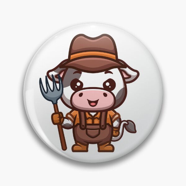 Item preview, Cow Farmer Cute Cartoon designed and sold by GumregaStudio.