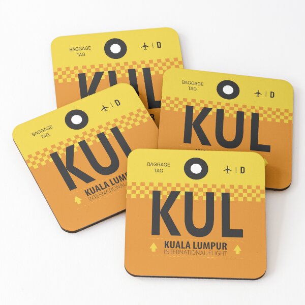Item preview, Kuala Lumpur KUL - Luggage Tag Airport Kuala Lumpur Throw Pillow designed and sold by Cockpitstore.