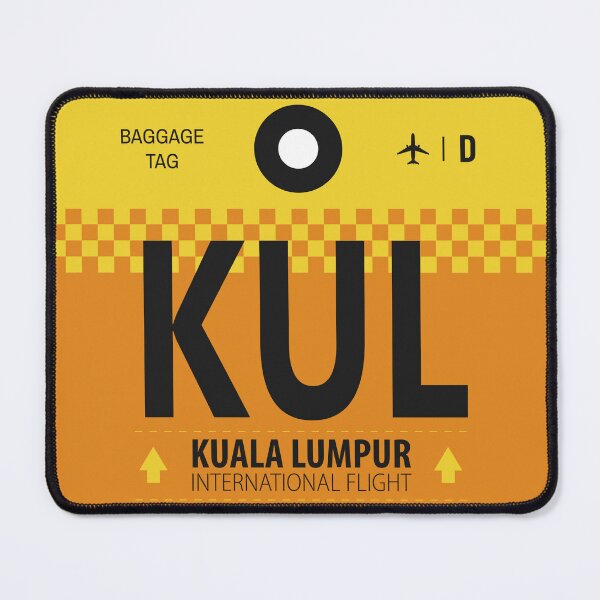 Item preview, Kuala Lumpur KUL - Luggage Tag Airport Kuala Lumpur Throw Pillow designed and sold by Cockpitstore.