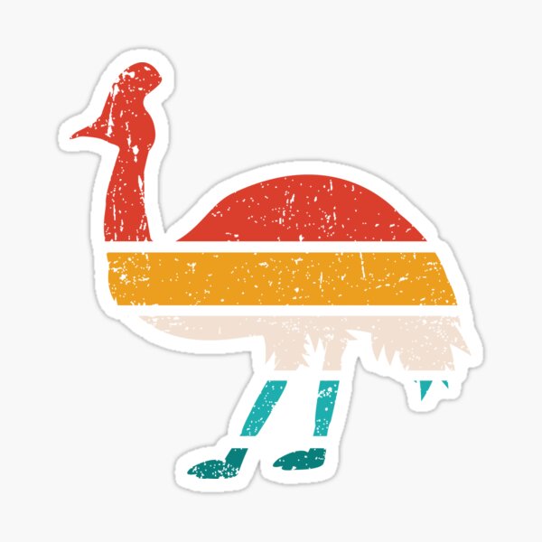 Item preview, Cassowary Silhouette With Retro Colors designed and sold by eternallygifted.