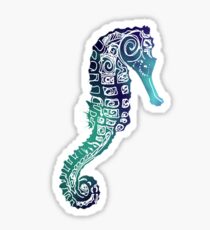 Seahorse on grey Sticker