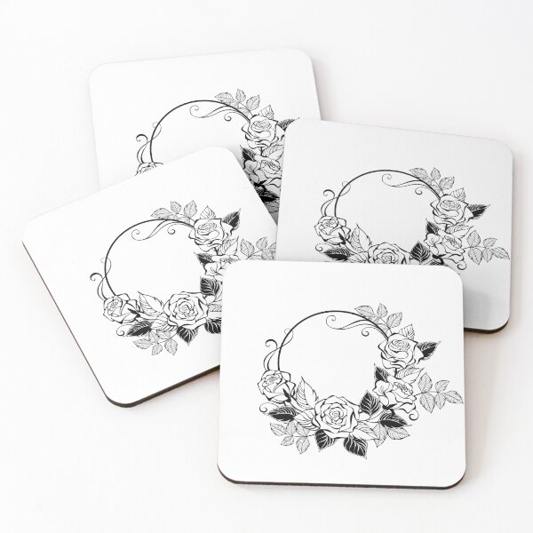 Item preview, Monogram with Outline Roses designed and sold by Blackmoon9.