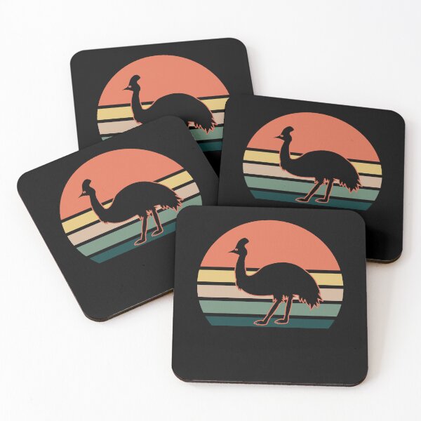 Item preview, Retro Vintage Sunset Cassowary Outline Cute Bird Lover designed and sold by eternallygifted.