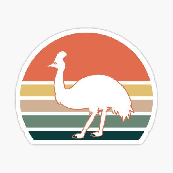Item preview, Retro Vintage Sunset Cassowary Outline Cute Bird Lover designed and sold by eternallygifted.