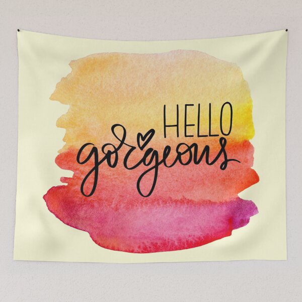 Item preview, Hello Gorgeous Inspirational Motivational Quote | Summer Vibes Watercolour: designed and sold by LifeAndWonder.