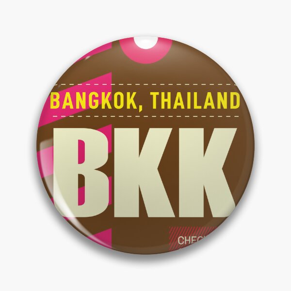 Item preview, Bangkok BKK - Luggage Tag Airport Bangkok Throw Pillow designed and sold by Cockpitstore.
