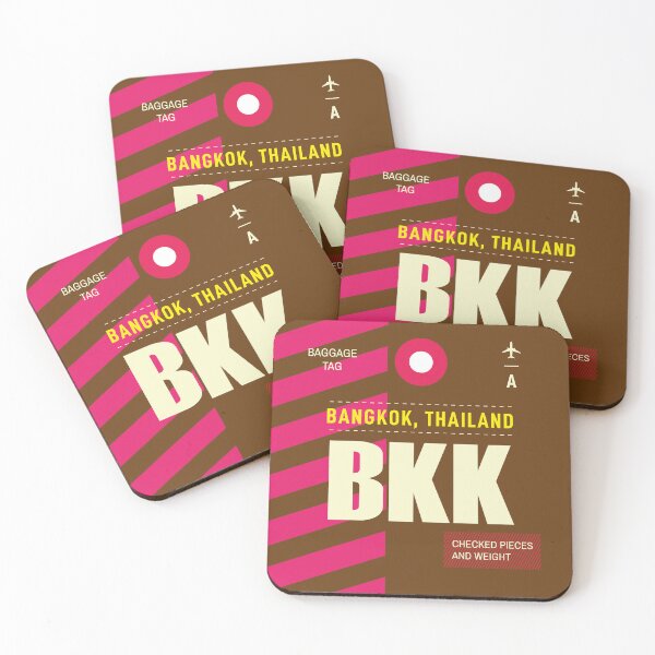 Item preview, Bangkok BKK - Luggage Tag Airport Bangkok Throw Pillow designed and sold by Cockpitstore.